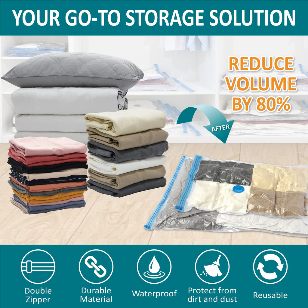 CozyVac Travel Bags with Pump - 6 Pack Space Savers -  by Handbags Specialist Headquarter | Available at Handbags Specialist Headquarter