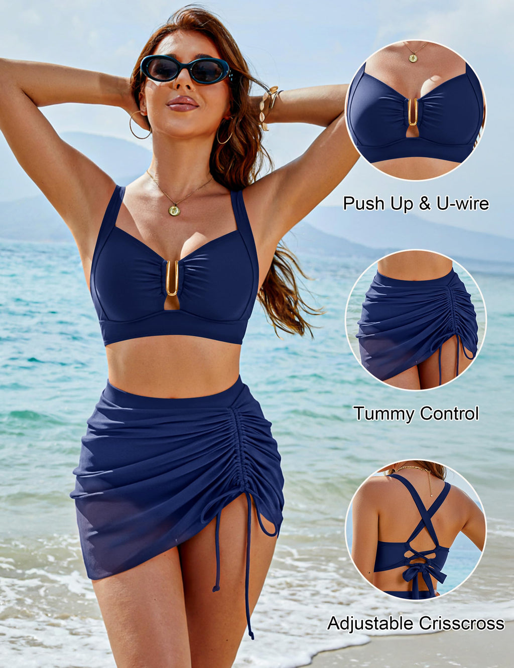 High Waisted U-Wire Bikini Set