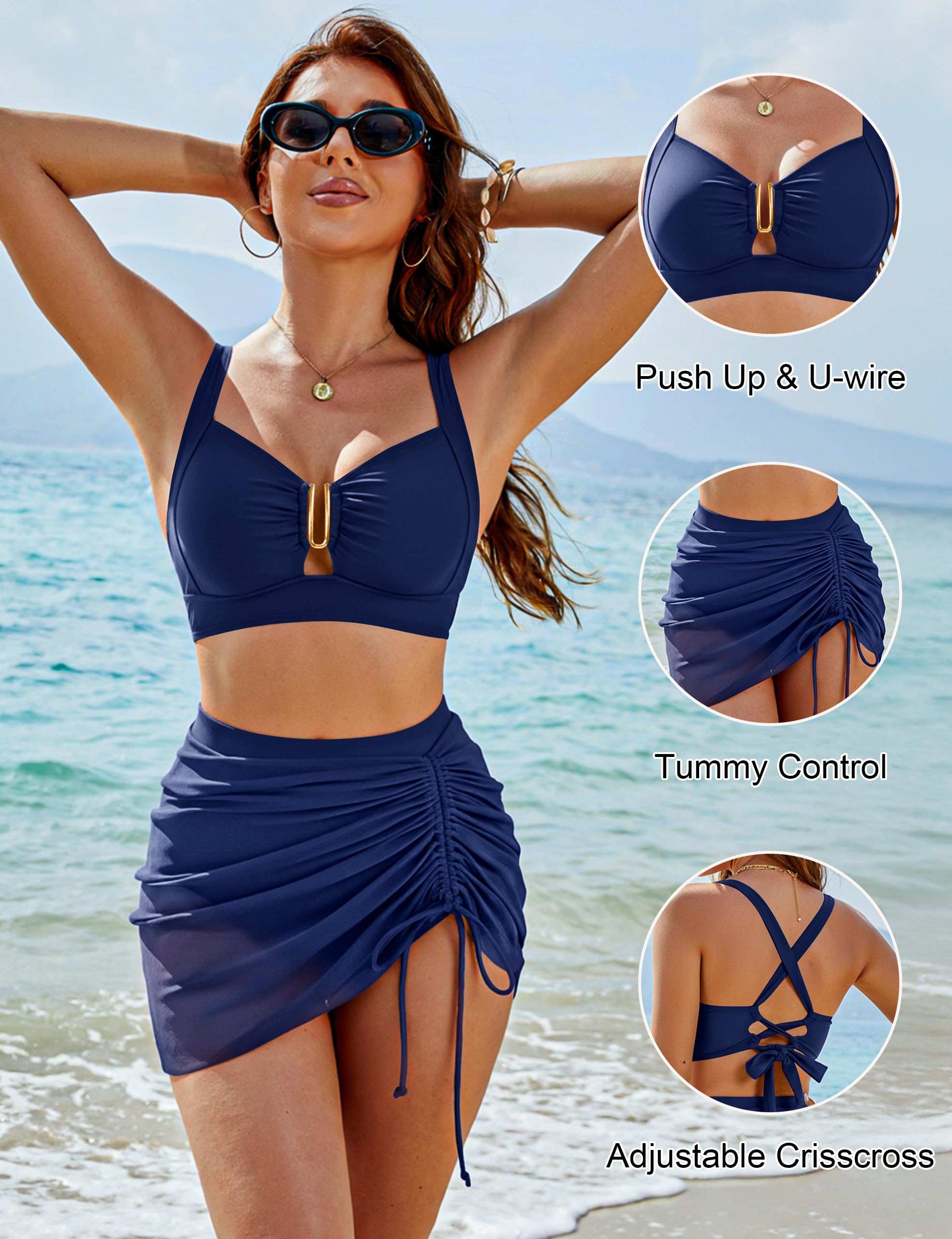 High Waisted U-Wire Bikini Set