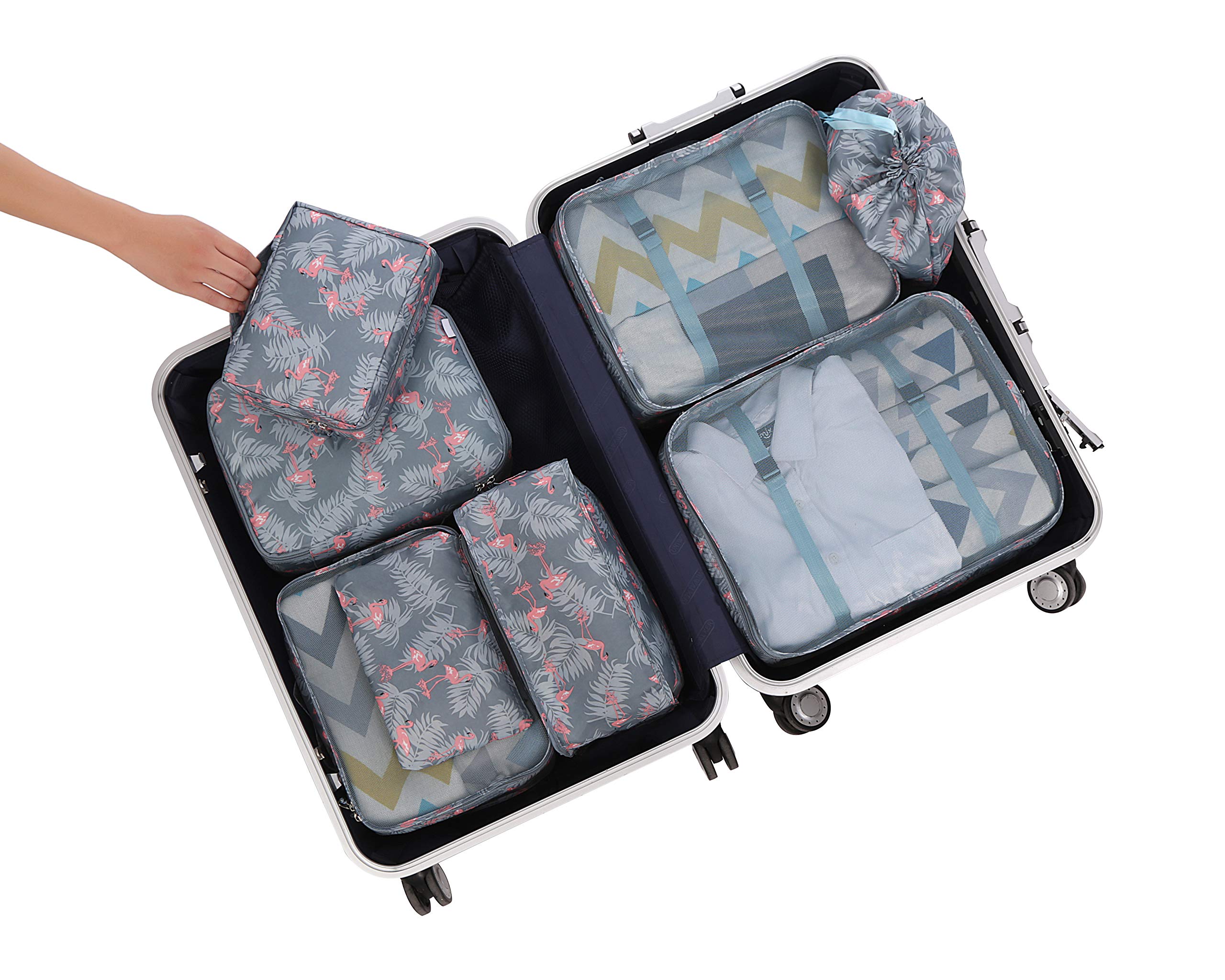 TravelMate 8-Piece Packing Cubes - Luggage Travel Bags by Handbags Specialist Headquarter | Available at Handbags Specialist Headquarter