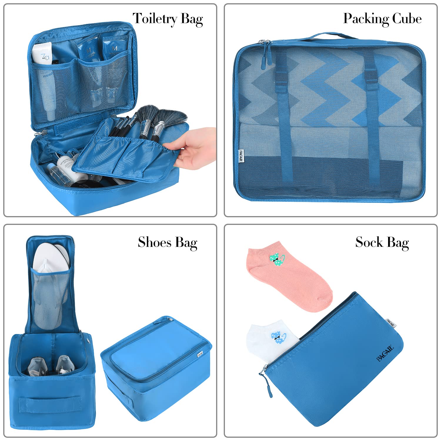 TravelMate 8-Piece Packing Cubes - Luggage Travel Bags by Handbags Specialist Headquarter | Available at Handbags Specialist Headquarter