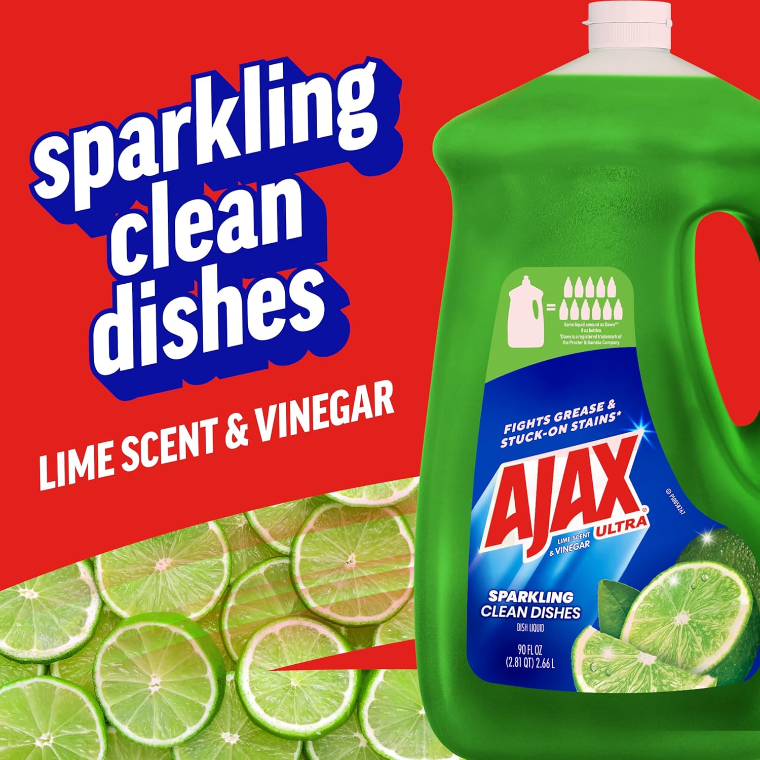 Ajax Fresh Lime Vinegar Dish Soap - 90oz Sparkle Clean - Dish Soap Liquid by Handbags Specialist Headquarter | Available at Handbags Specialist Headquarter