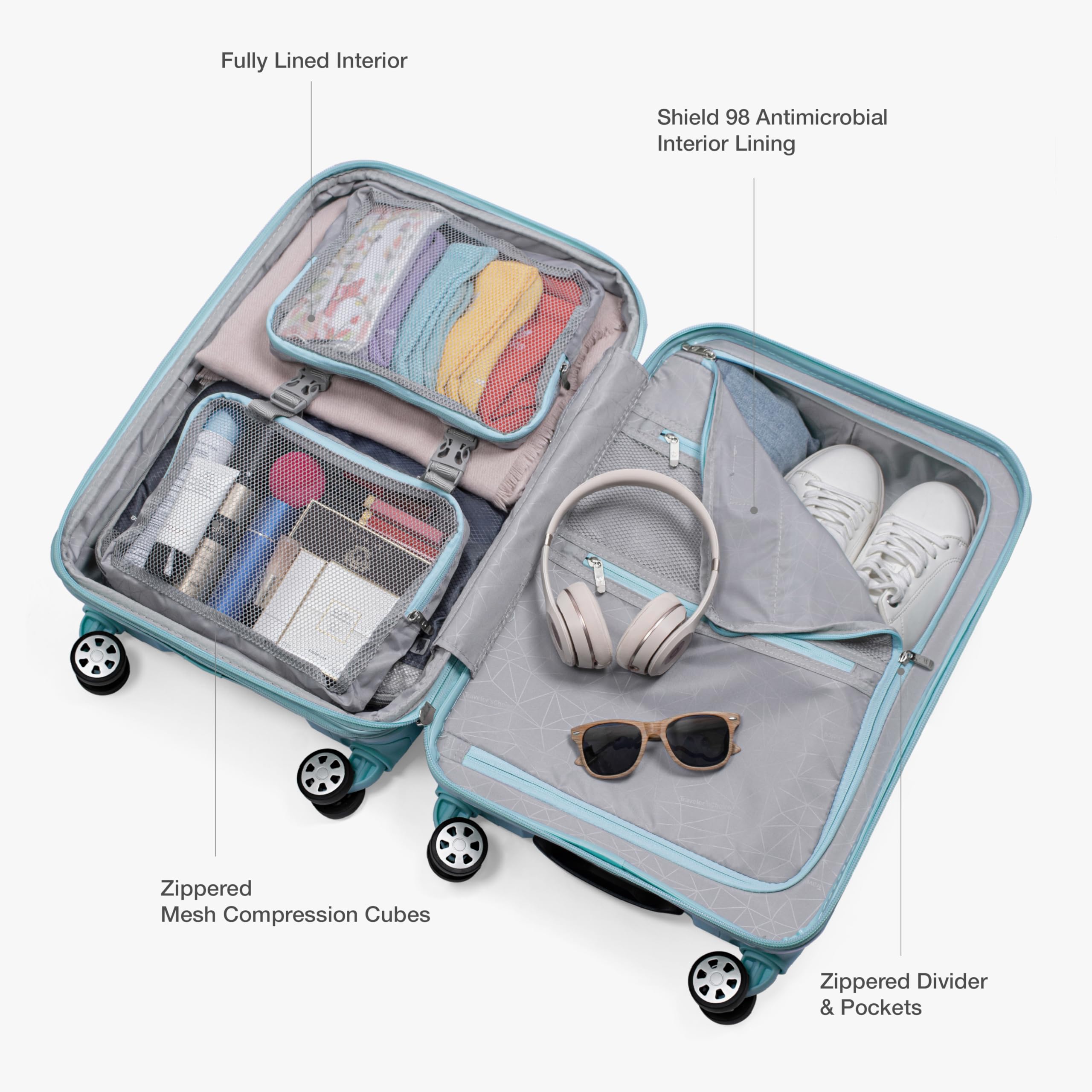 Traveler's Choice Indestructible 22 Spinner Carry-on - Luggage Travel Bags by Handbags Specialist Headquarter | Available at Handbags Specialist Headquarter