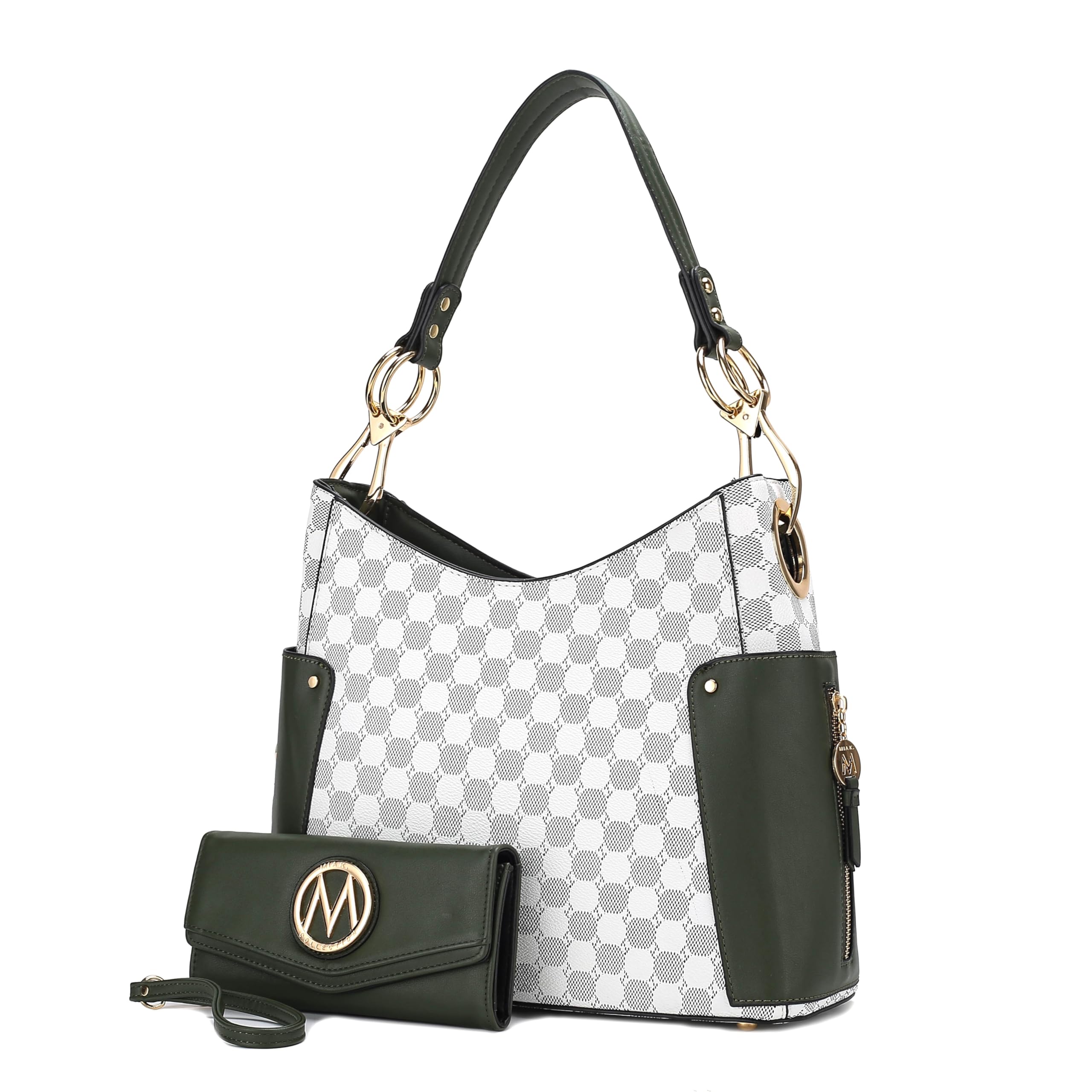 Orange Hobo Shoulder Bag & Wallet Set