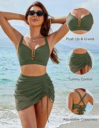 High Waisted U-Wire Bikini Set