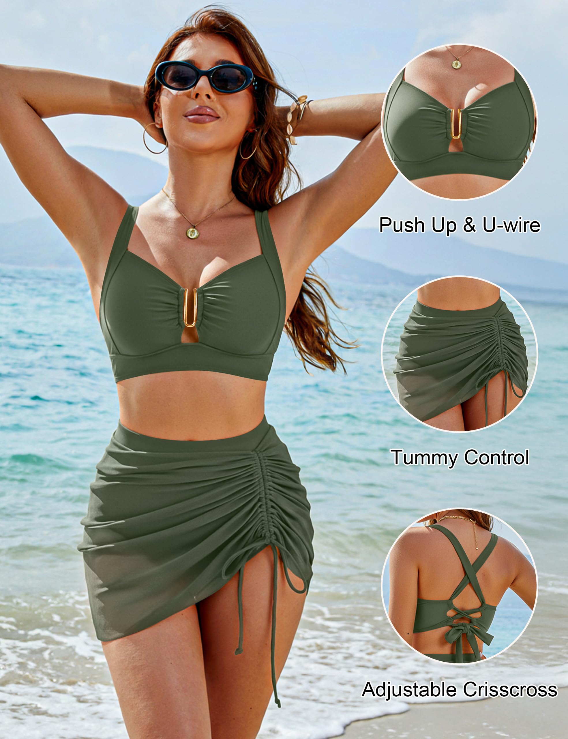 High Waisted U-Wire Bikini Set