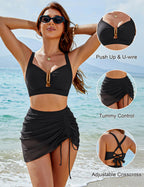 High Waisted U-Wire Bikini Set