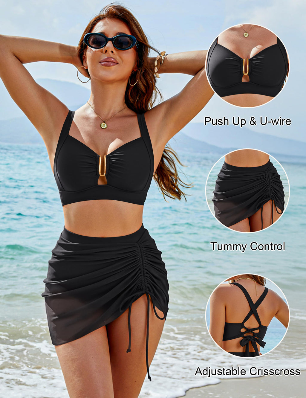 High Waisted U-Wire Bikini Set