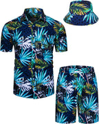 TUNEVUSE Men's Hawaiian Shirt & Shorts Set