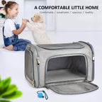 PawsVoyage: Grey TSA-Approved Pet Carrier (15lbs Max) -  by Handbags Specialist Headquarter | Available at Handbags Specialist Headquarter