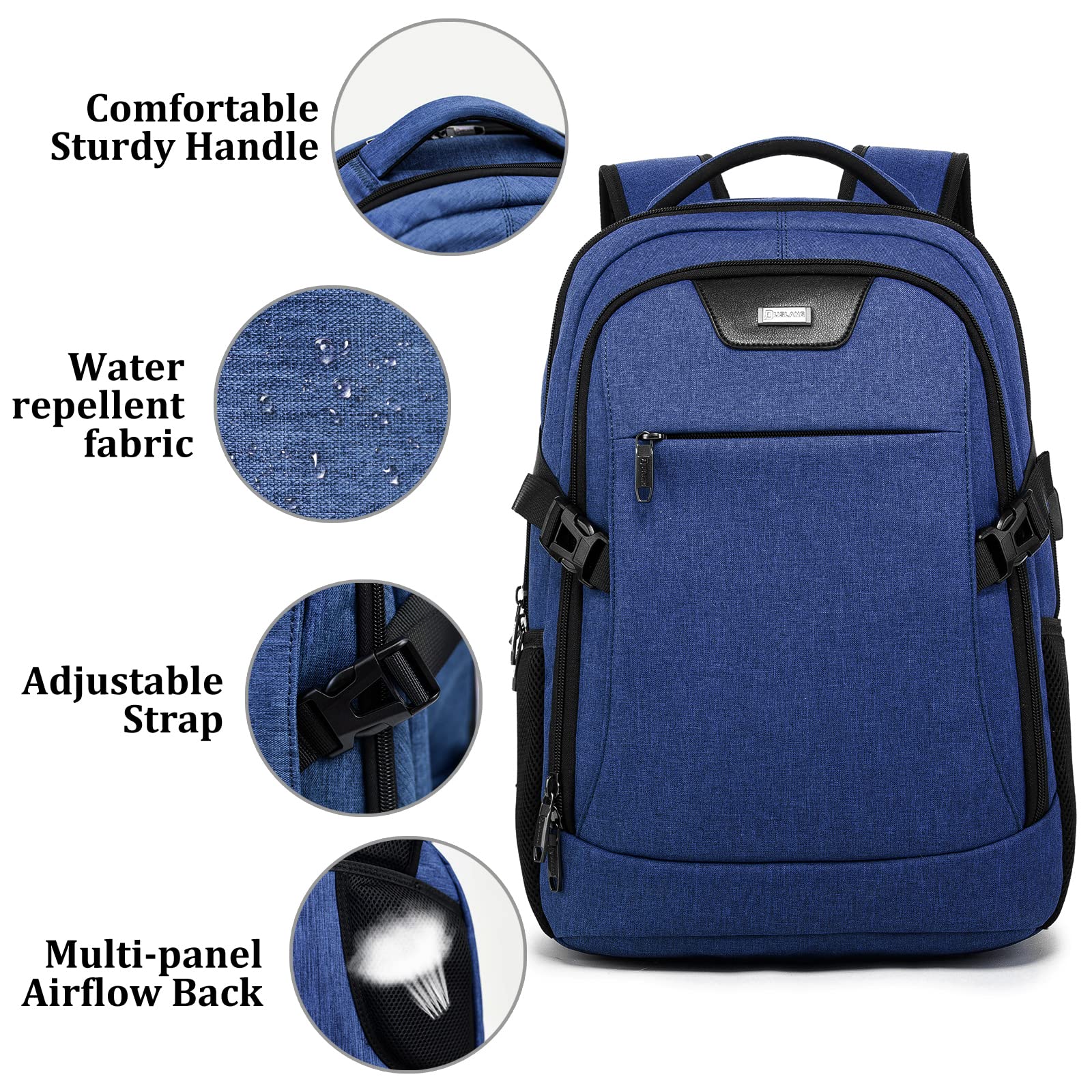 DUSLANG Travel Laptop Backpack with USB Port - Black - Backpack Bags by Handbags Specialist Headquarter | Available at Handbags Specialist Headquarter