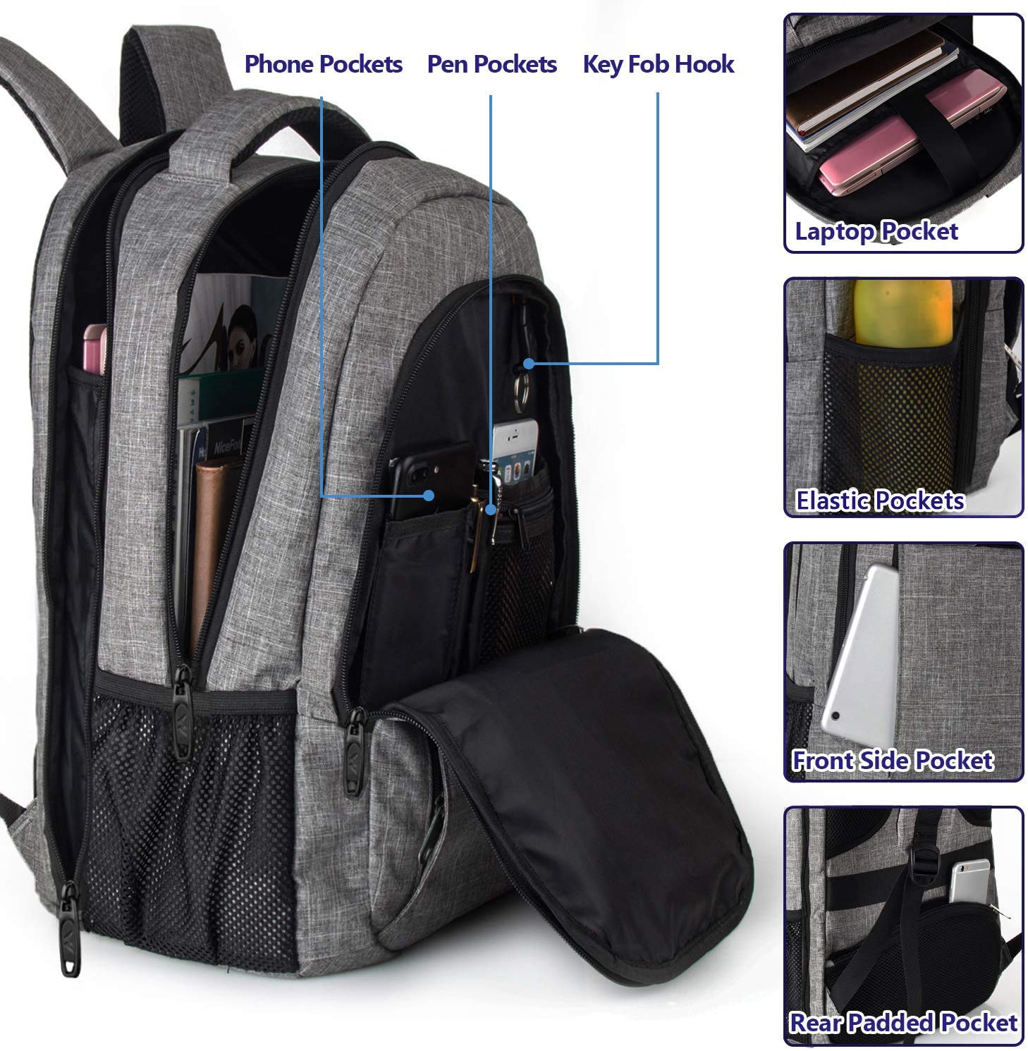 MATEIN SleekGuard Laptop Backpack with USB Port - Backpack Bags by Handbags Specialist Headquarter | Available at Handbags Specialist Headquarter