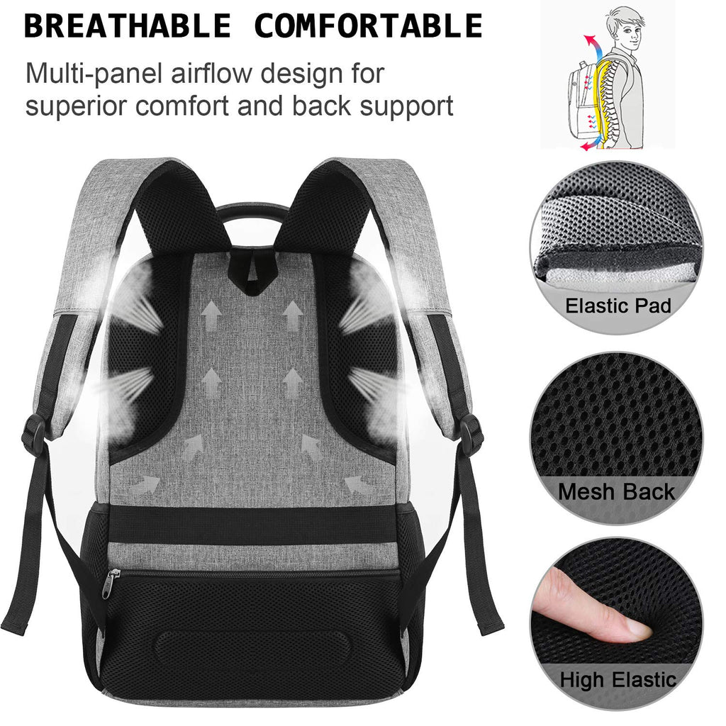 Volher Anti-Theft USB Laptop Backpack - Rose Red