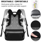Volher Anti-Theft USB Laptop Backpack - Rose Red