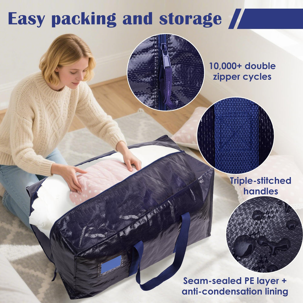 6 Pack XL Heavy Duty Moving Bags - Dark Blue