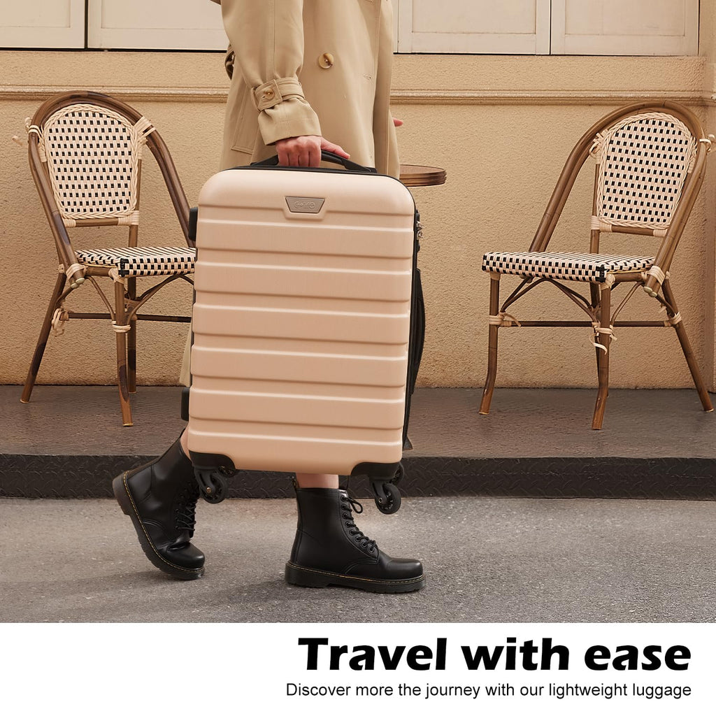 Coolife 3-Piece Hardshell Luggage Set - Navy