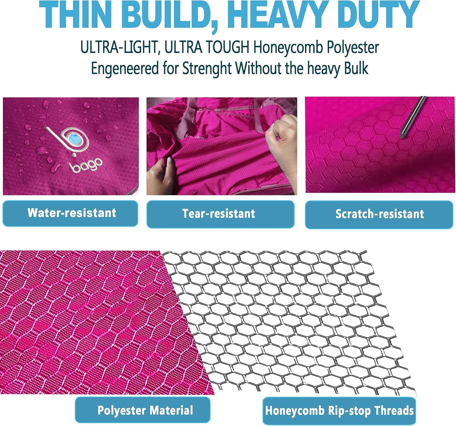 Bago 60L Foldable Travel Duffle Bag with Shoe Compartment