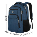 Volher Anti-Theft USB Laptop Backpack - Rose Red