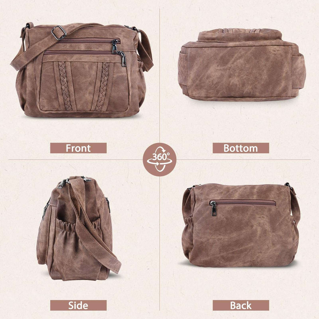 ELDA Chic Crossbody: Soft PU Leather Multi-Pocket Bag - Handbags by Handbags Specialist Headquarter | Available at Handbags Specialist Headquarter