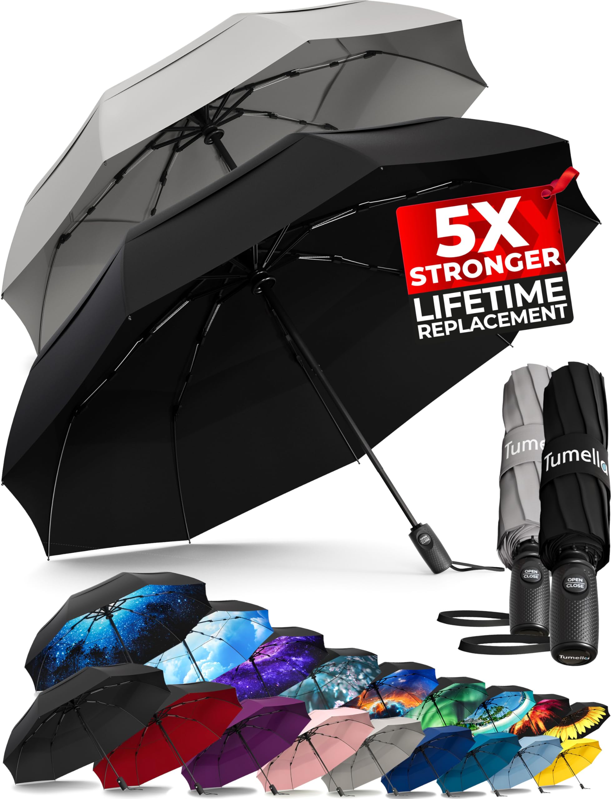 TUMELLA Elite Windproof Travel Umbrella -  by Handbags Specialist Headquarter | Available at Handbags Specialist Headquarter