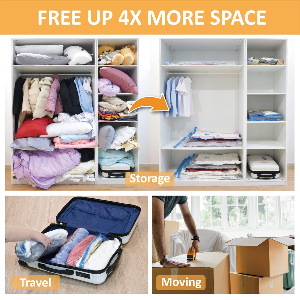 CozyVac Travel Bags with Pump - 6 Pack Space Savers -  by Handbags Specialist Headquarter | Available at Handbags Specialist Headquarter