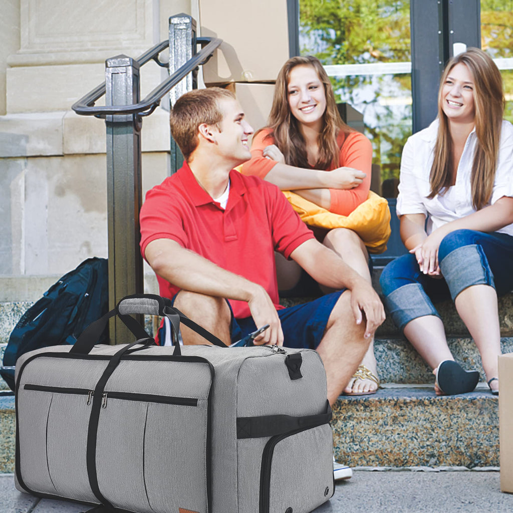 120L Foldable Waterproof Travel Duffel Bag with Shoe Compartment