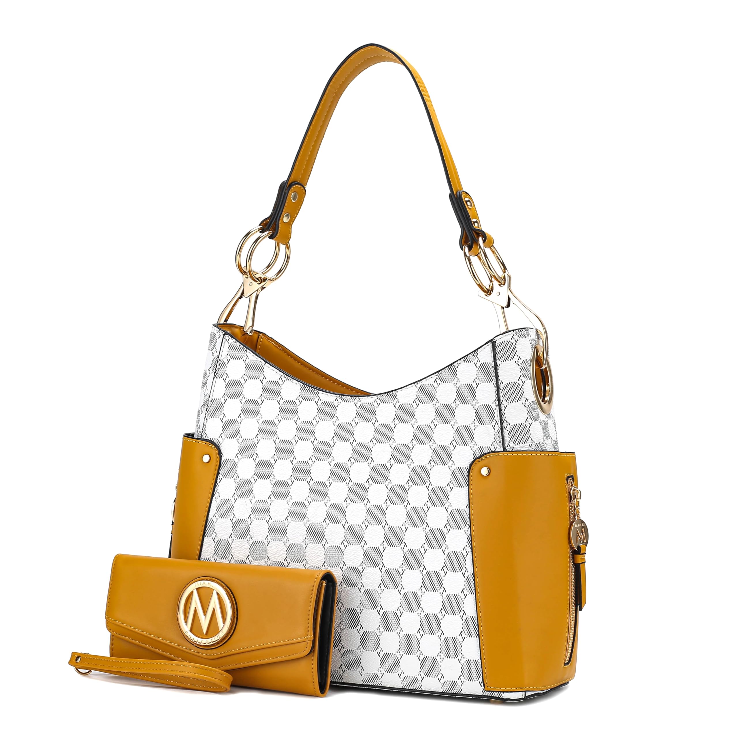 Orange Hobo Shoulder Bag & Wallet Set