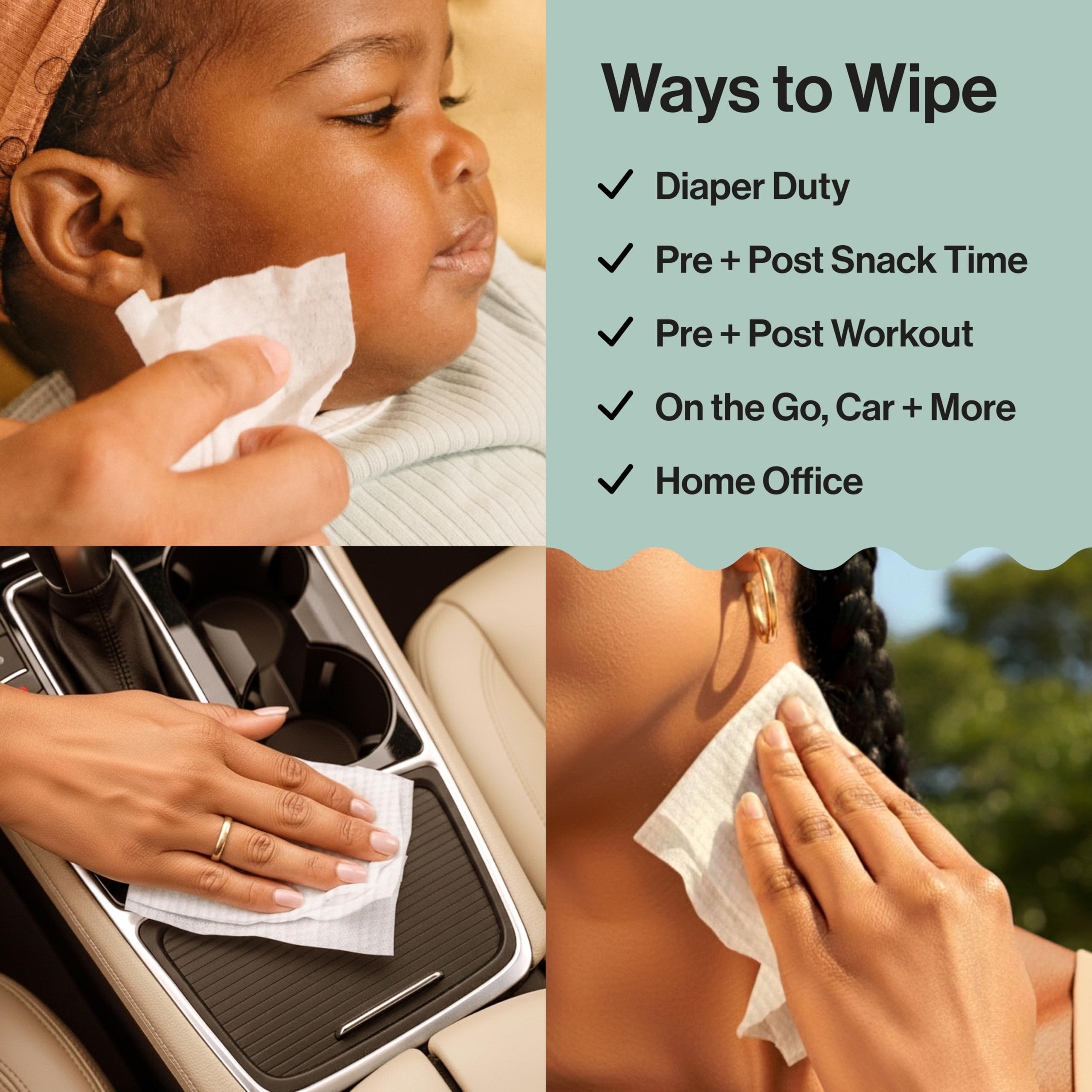 The Honest Company Hypoallergenic Multi-Use Baby Wipes for Sensitive Baby Skin, Pattern Play, 10 Count