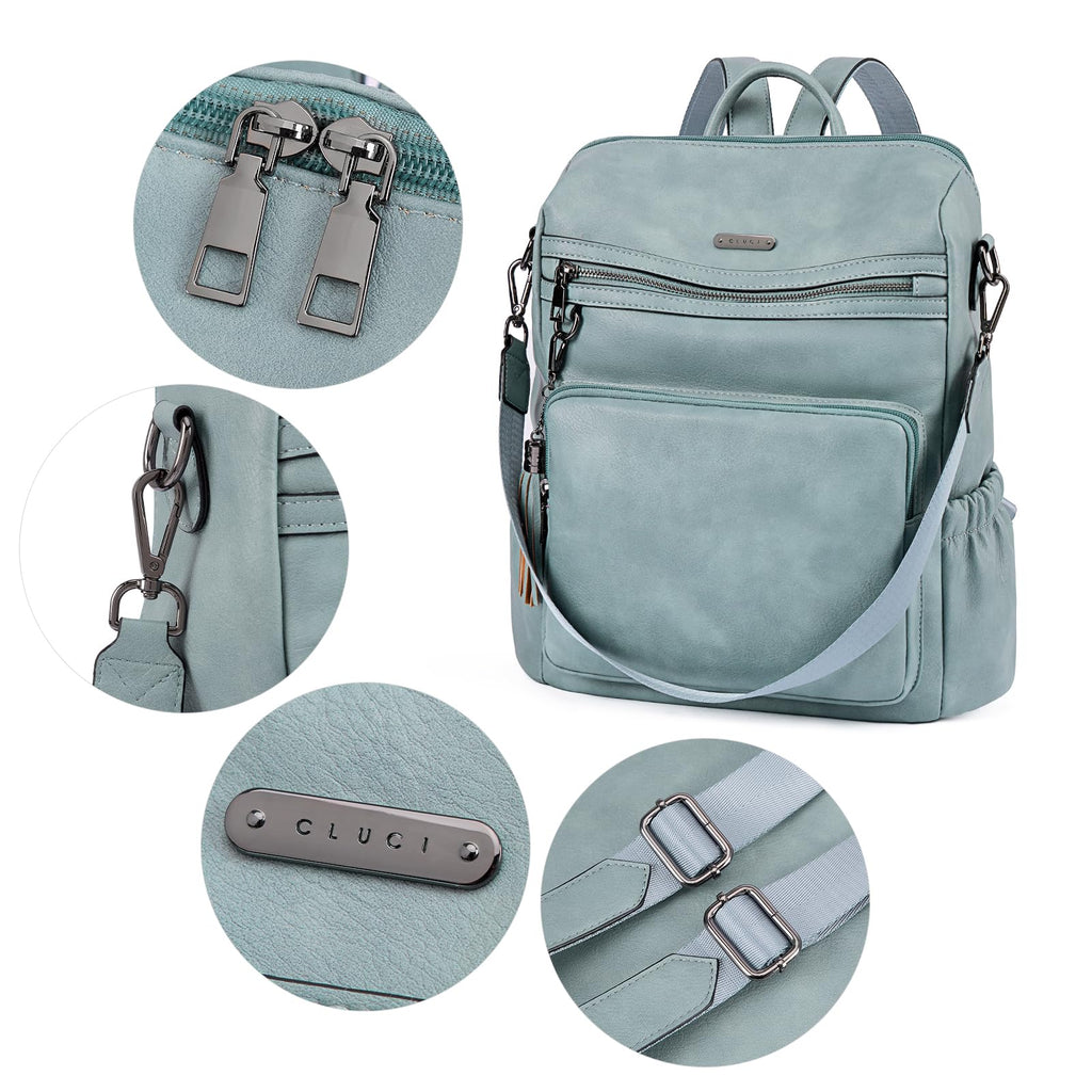 DUO-TONE Luxe Women's Leather Travel Backpack - Backpack Bags by Handbags Specialist Headquarter | Available at Handbags Specialist Headquarter