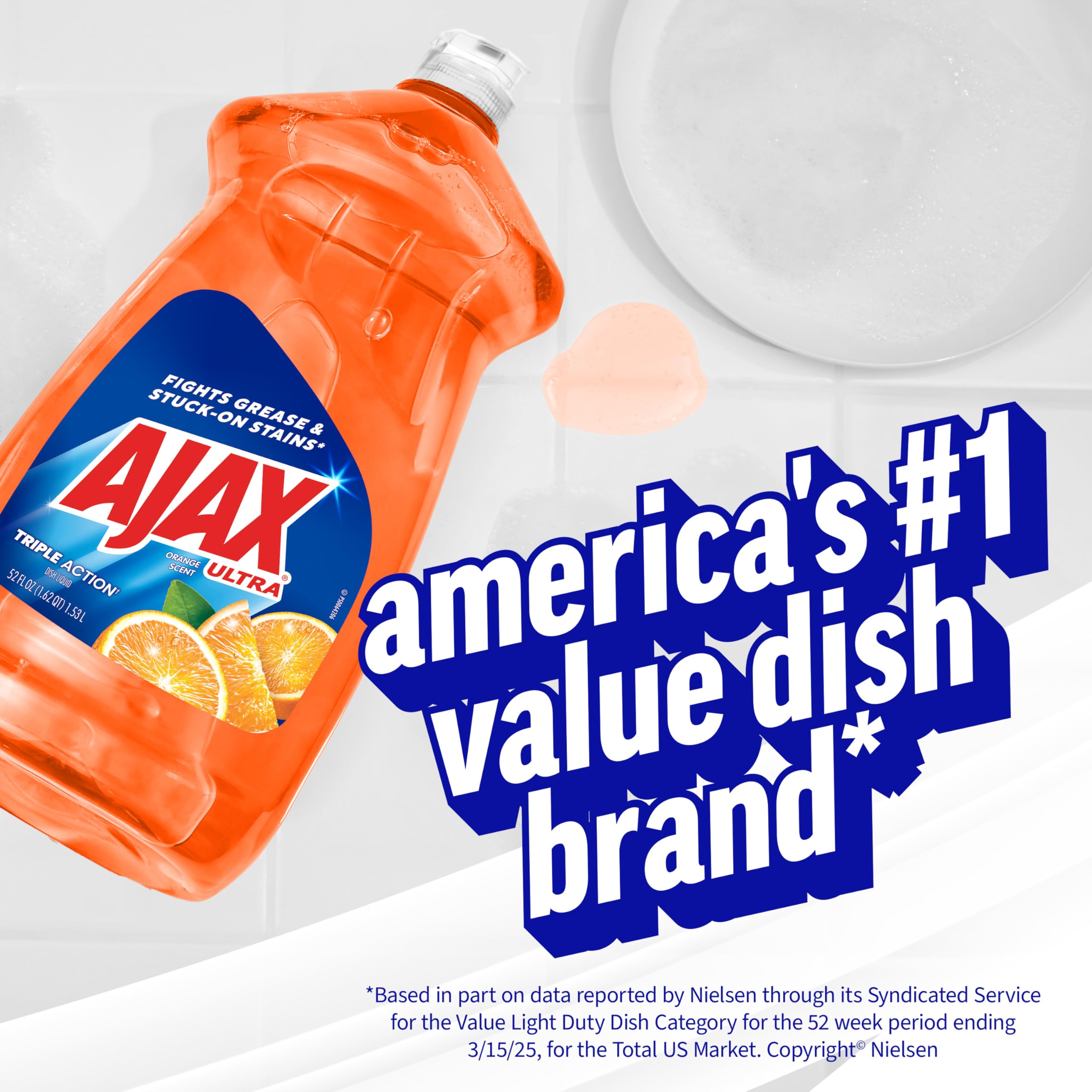 Ajax Triple Orange Dish Soap - 90 fl oz - Dish Soap Liquid by Handbags Specialist Headquarter | Available at Handbags Specialist Headquarter