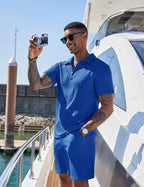 COOFANDY Men's 2 Piece Polo Shirt & Shorts Set