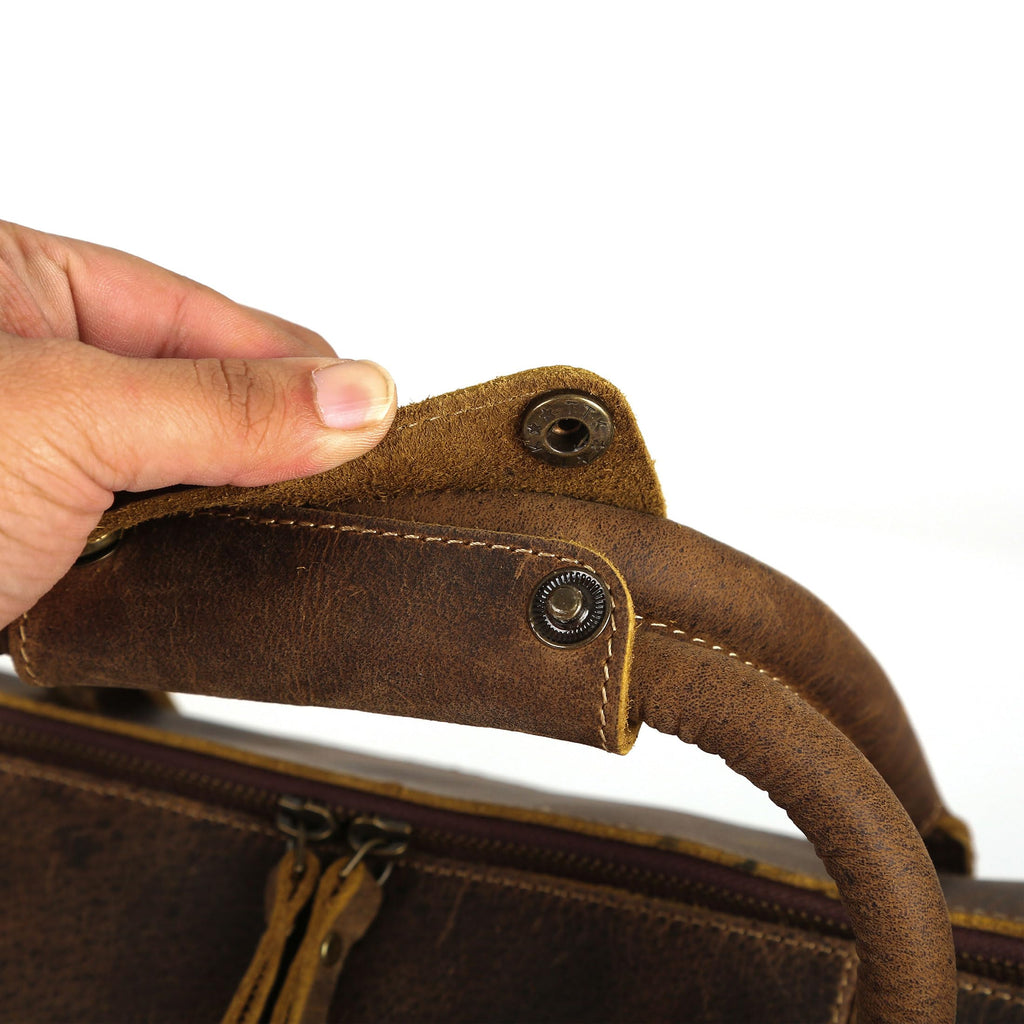 Leather Travel Duffle Bag Cabin Friendly Carry-On