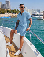 COOFANDY Men's 2 Piece Polo Shirt & Shorts Set