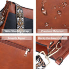 AUYOCO Chic Vegan Leather Crossbody Bag with Strap -  by Handbags Specialist Headquarter | Available at Handbags Specialist Headquarter