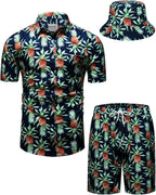 TUNEVUSE Men's Hawaiian Shirt & Shorts Set