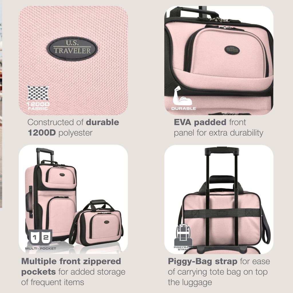 U.S. Traveler Rio Expandable Orange Carry-on -  by Handbags Specialist Headquarter | Available at Handbags Specialist Headquarter