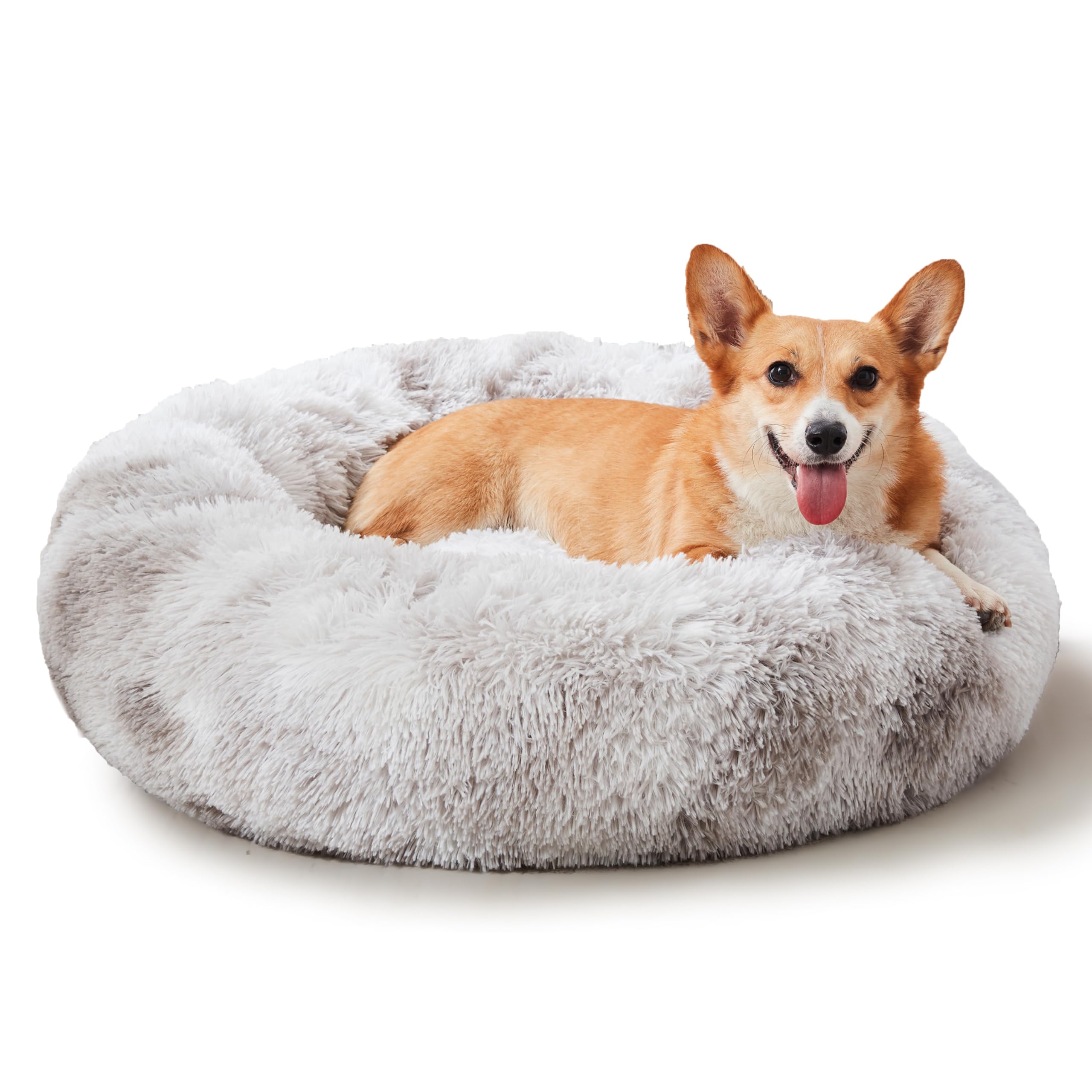 PawCozy Nest: Plush Anti-Anxiety Pet Bed, Light Grey -  by Handbags Specialist Headquarter | Available at Handbags Specialist Headquarter