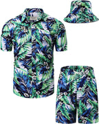 TUNEVUSE Men's Hawaiian Shirt & Shorts Set