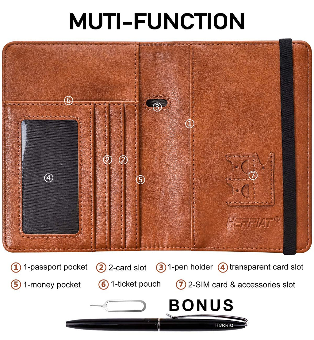 HerriaT RFID Leather Passport Wallet - Gray -  by Handbags Specialist Headquarter | Available at Handbags Specialist Headquarter