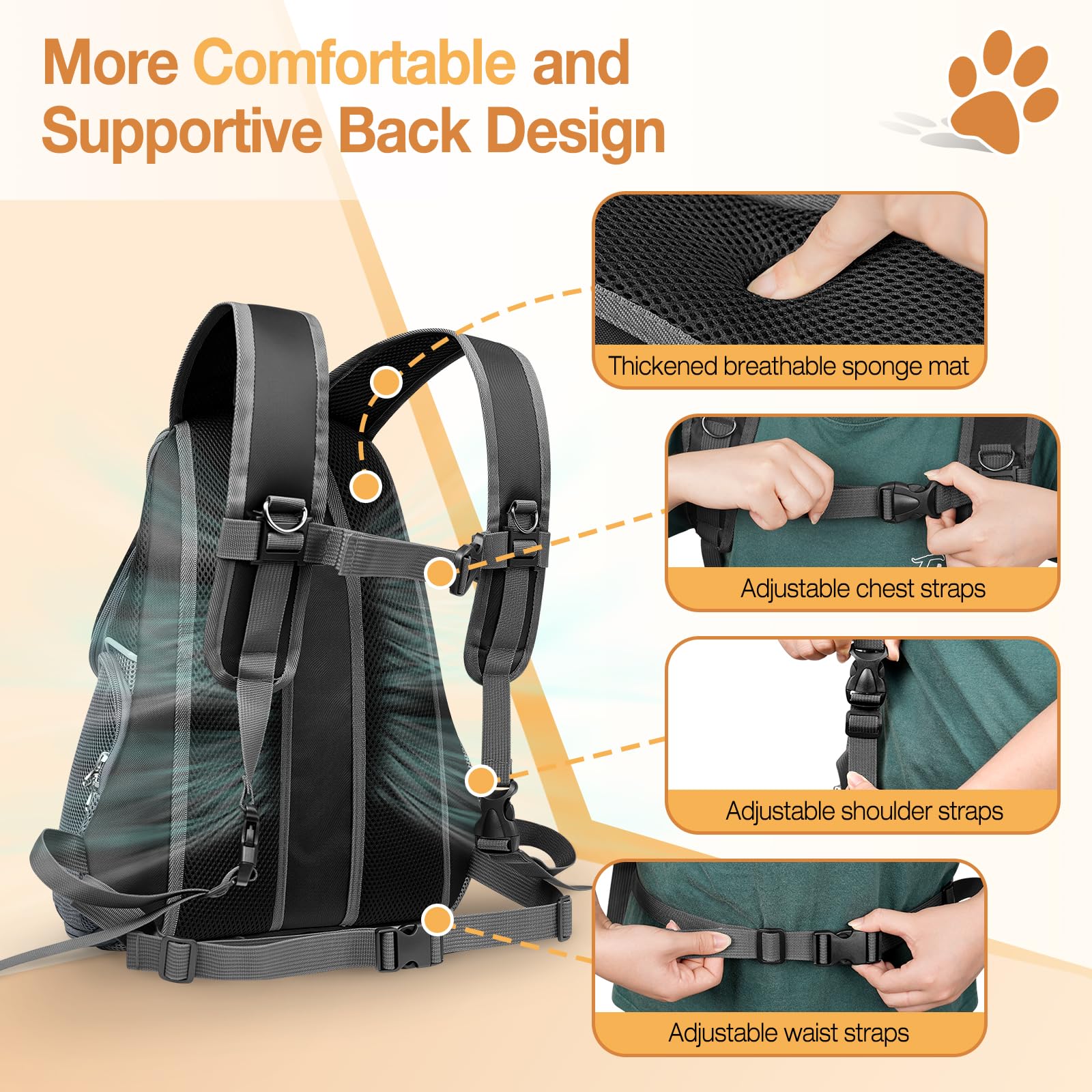 PawVentura: Adjustable Pet Carrier Backpack -  by Handbags Specialist Headquarter | Available at Handbags Specialist Headquarter