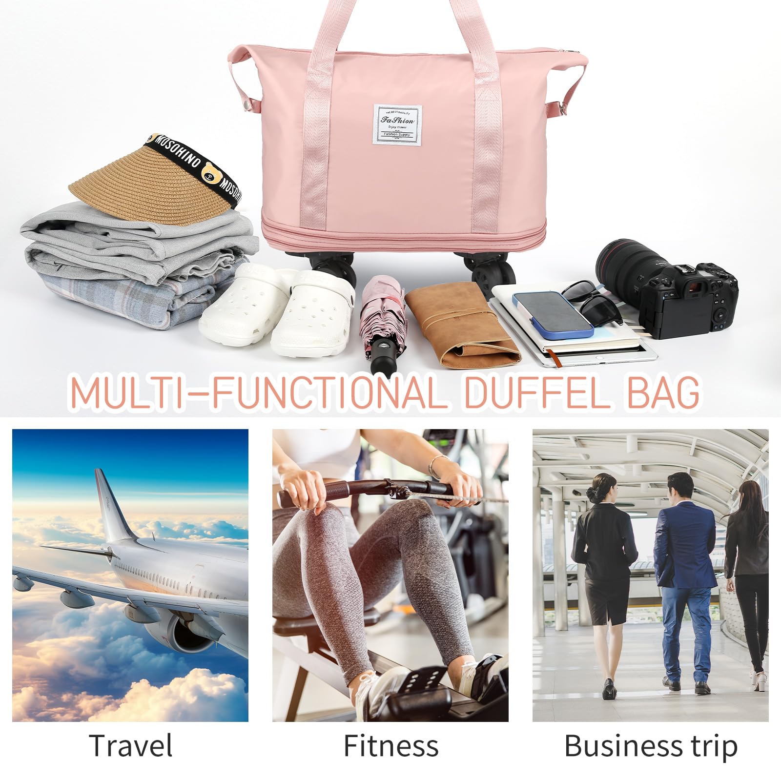 VoyagePro Expandable Wheeled Duffle Bag -  by Handbags Specialist Headquarter | Available at Handbags Specialist Headquarter