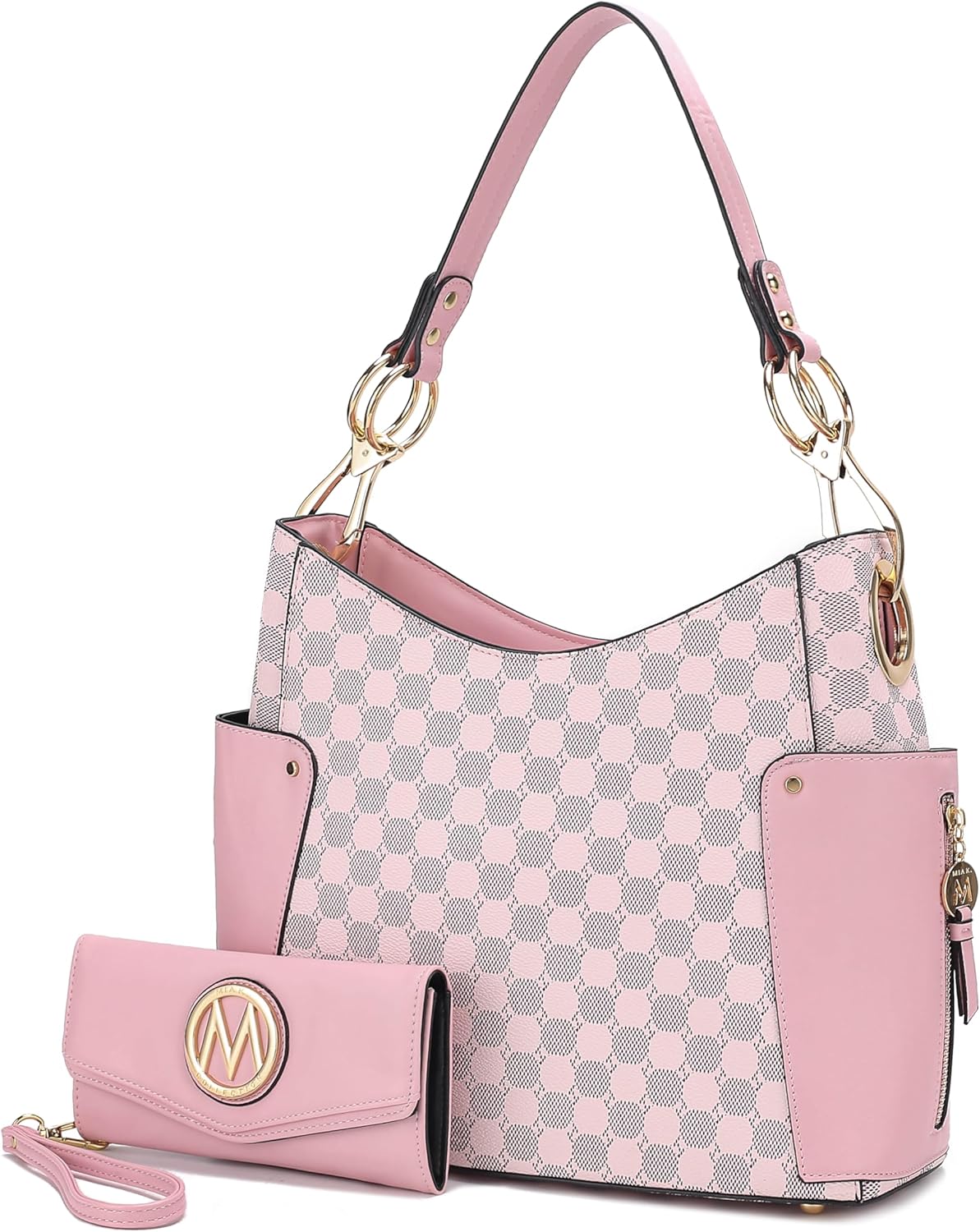 Orange Hobo Shoulder Bag & Wallet Set