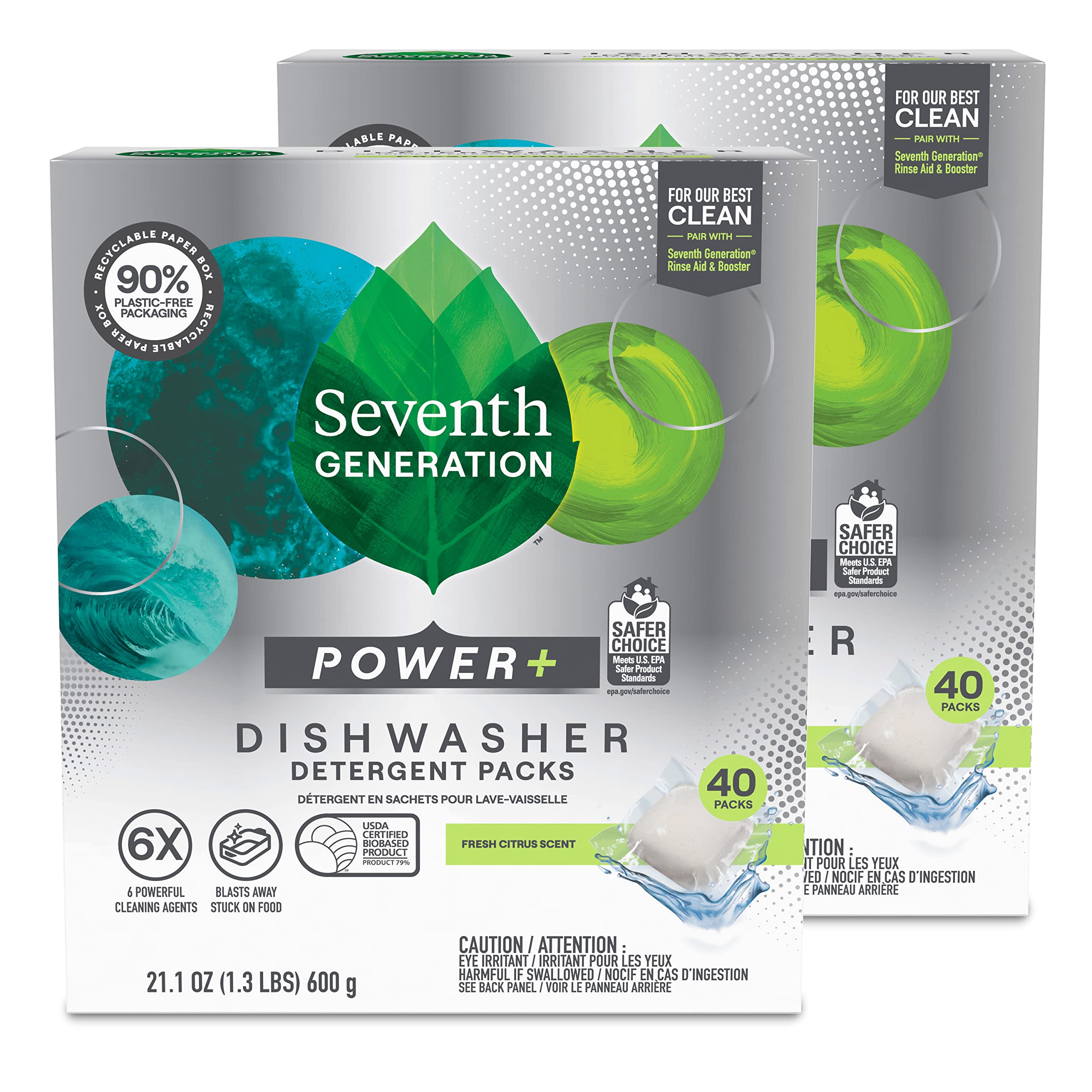 SeventhGen Citrus Sparkle Dishwasher Tabs Duo Pack -  by Handbags Specialist Headquarter | Available at Handbags Specialist Headquarter
