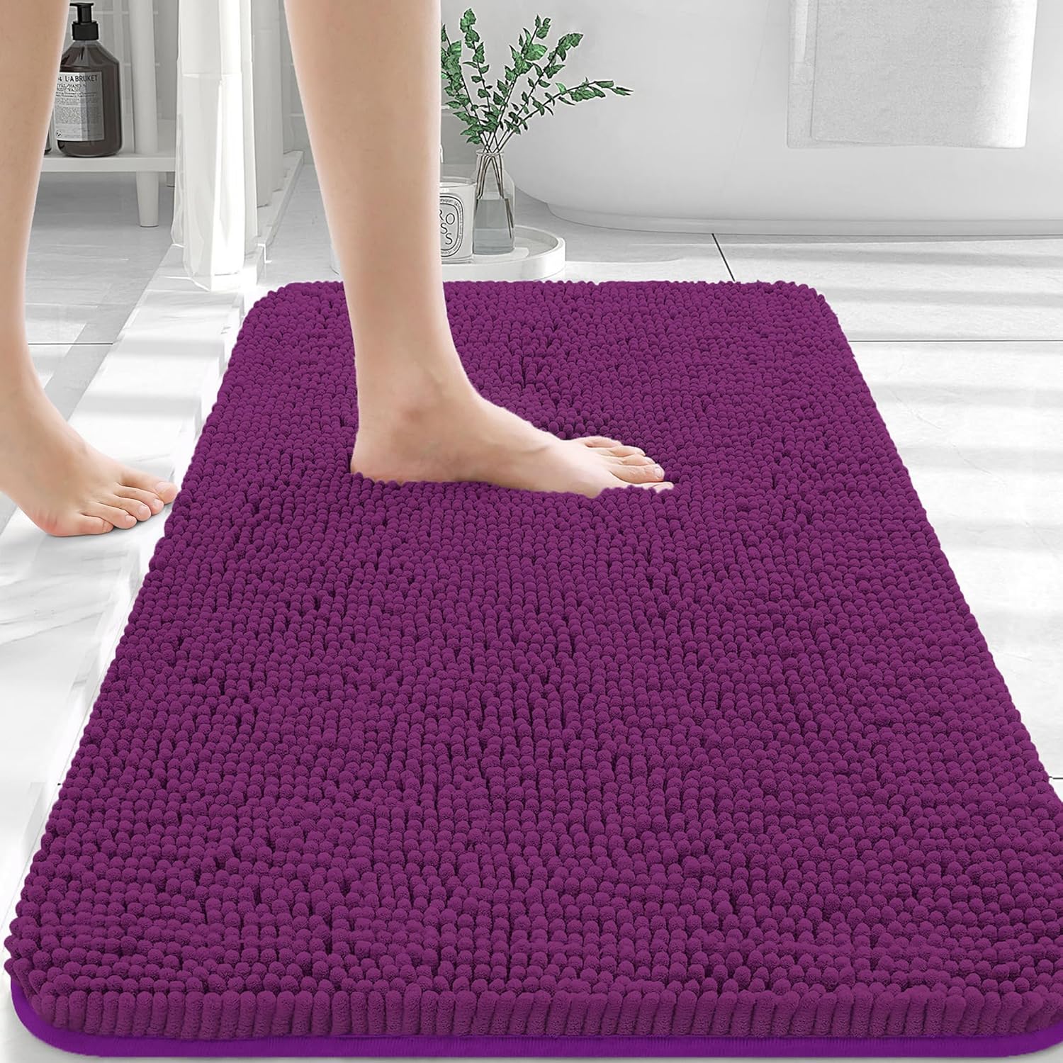 OLANLY Luxe Chenille Bath Mat - Quick Dry & Soft - Decor by Handbags Specialist Headquarter | Available at Handbags Specialist Headquarter