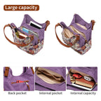 Worldlyda Women Canvas Embroidered Hobo Tote Bag