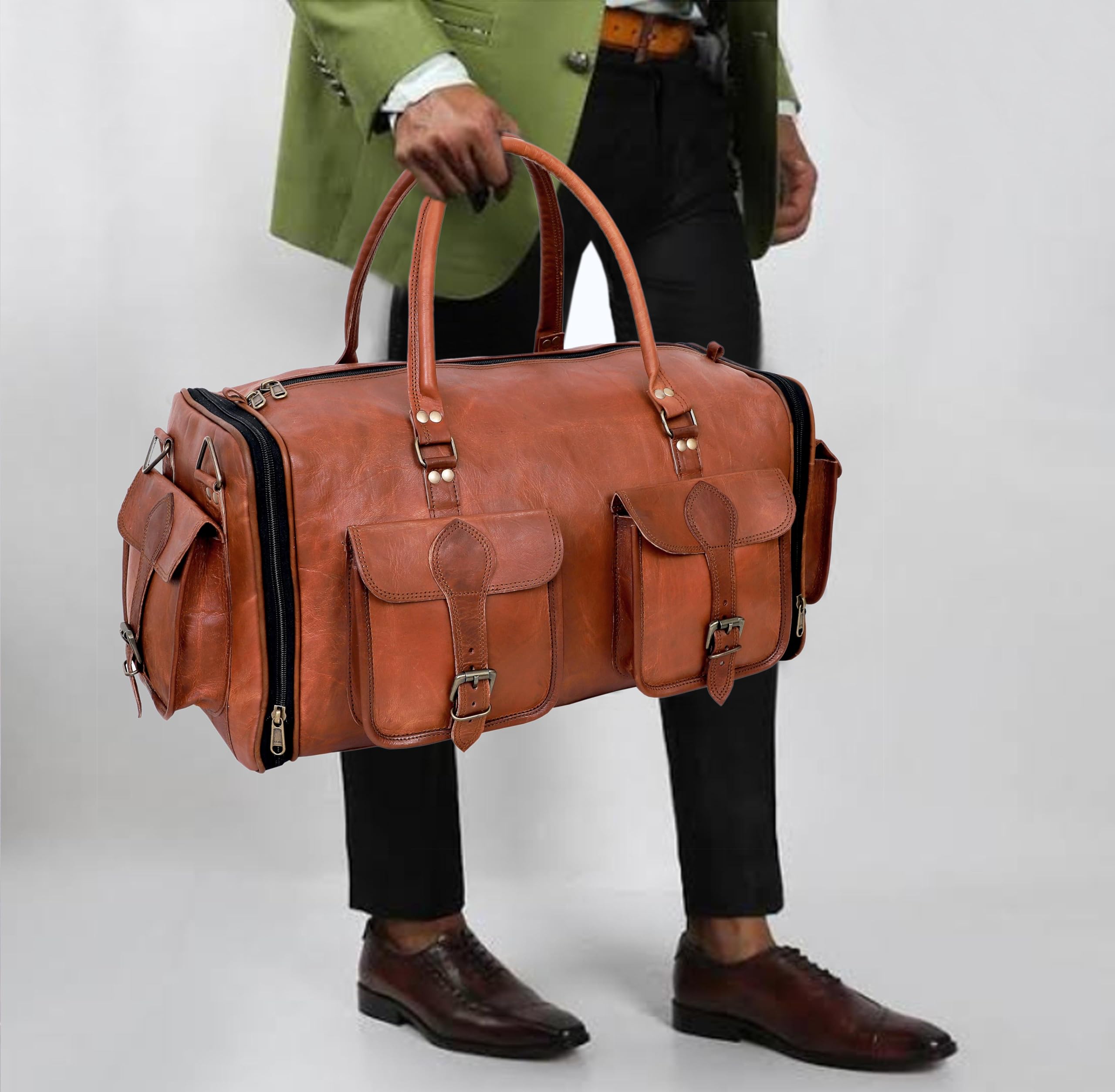 Vintage Leather 32 Handmade Travel Duffle Bag