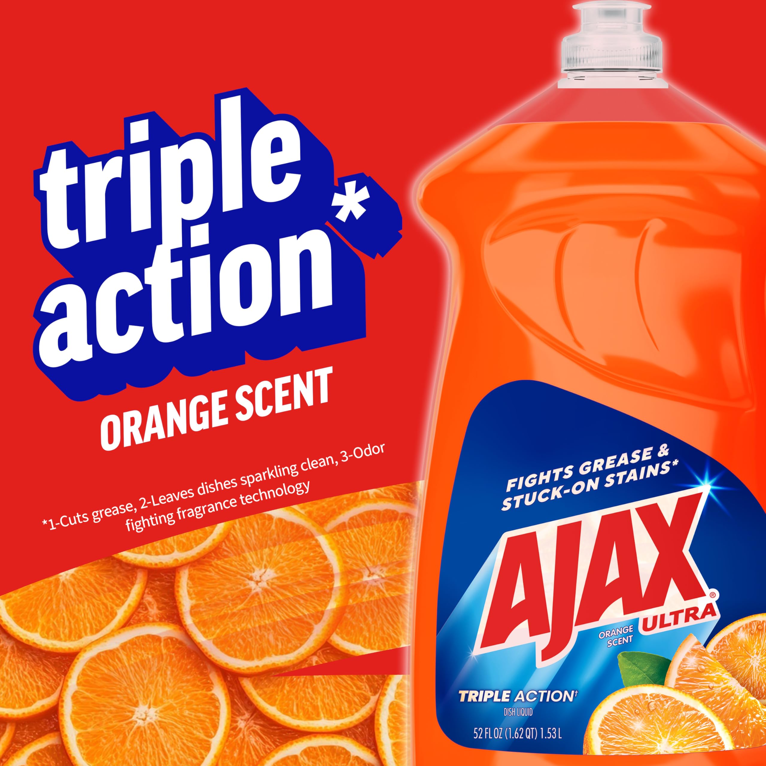 Ajax Triple Orange Dish Soap - 90 fl oz - Dish Soap Liquid by Handbags Specialist Headquarter | Available at Handbags Specialist Headquarter