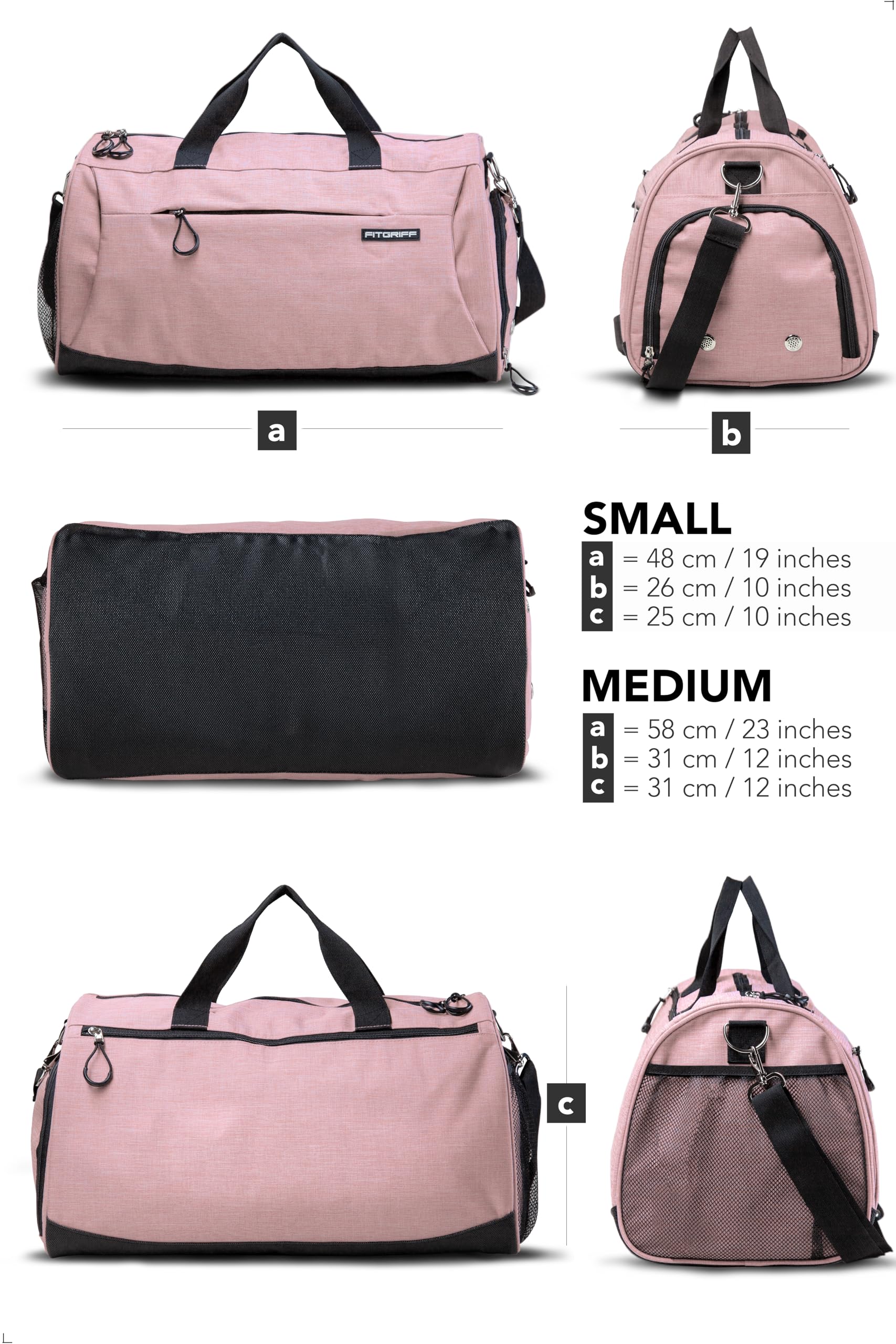Fitgriff® Gym Bag with Shoe & Wet Compartment