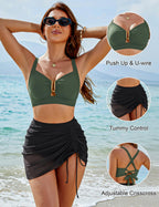 High Waisted U-Wire Bikini Set