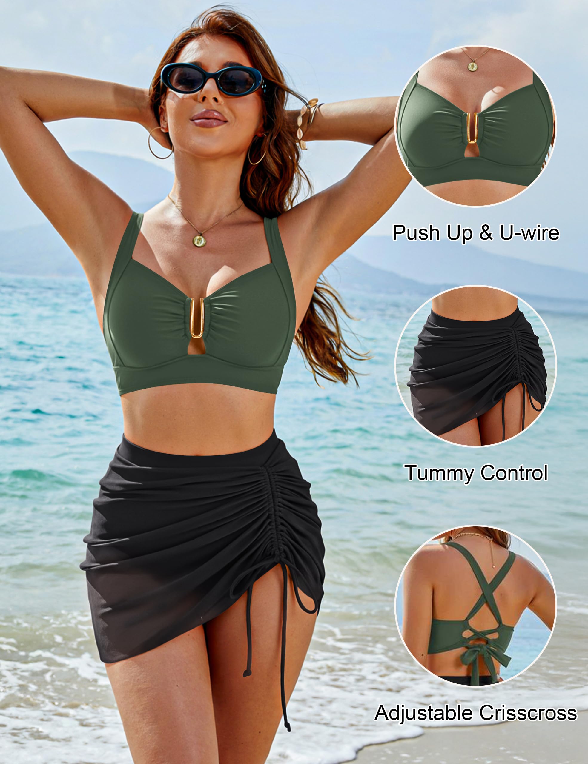 High Waisted U-Wire Bikini Set